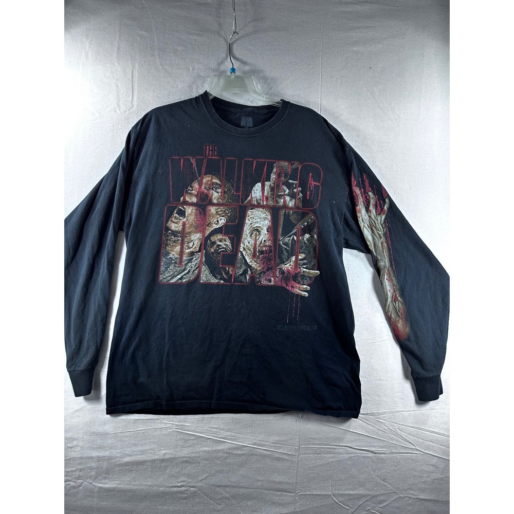 The Walking Dead AMC Long Sleeve‎ Graphic T-Shirt Black Mens XL Zombie Print